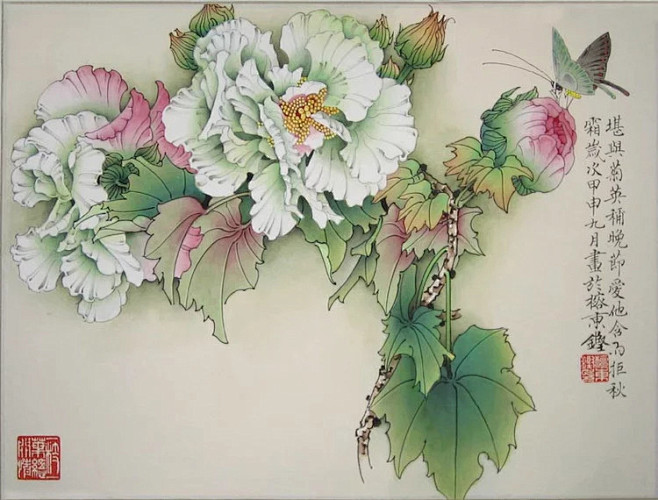 檀东铿工笔花鸟作品富丽堂皇彰显贵气