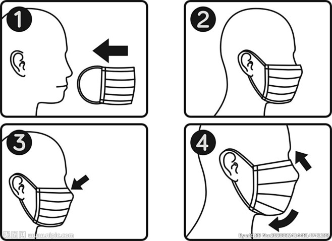 戴口罩顺序简笔画图片