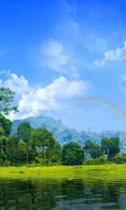 唯美风景山水彩虹动态壁纸gif