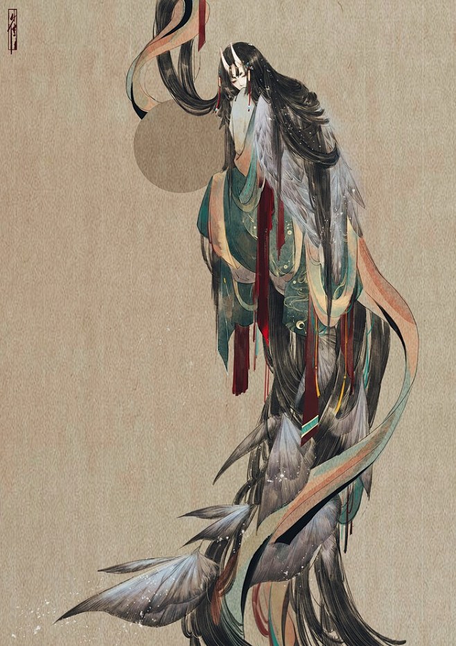 国风神话类插画作品怪系列