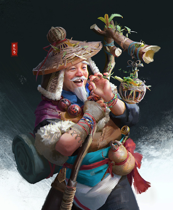 16:03:20work , s t brush : 隐士 老乞丐古风爱吃叉烧包的狐同采自