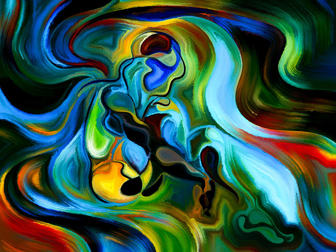 抽象人物油画图片素材