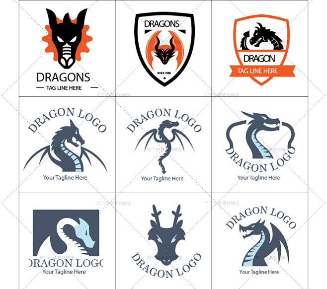设计素材龙logo龙图腾战队队徽中国龙纹身字体设计矢量设计素材淘宝网