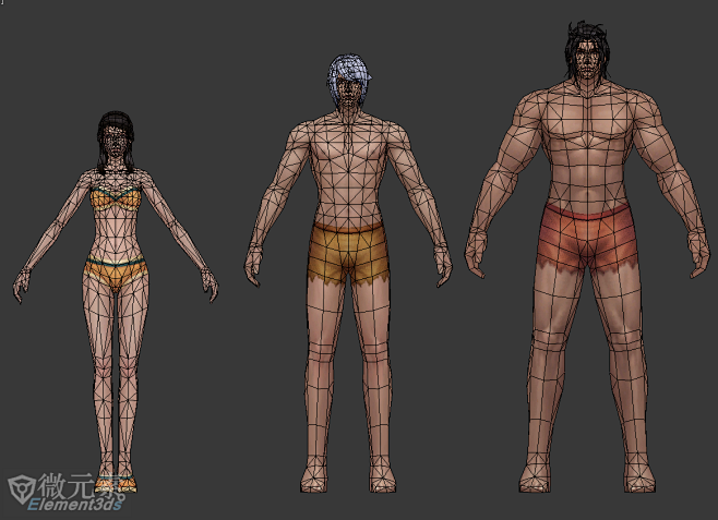 不错的裸模低模布线都好调整拿来改模型都挺好用的独立角色微元素