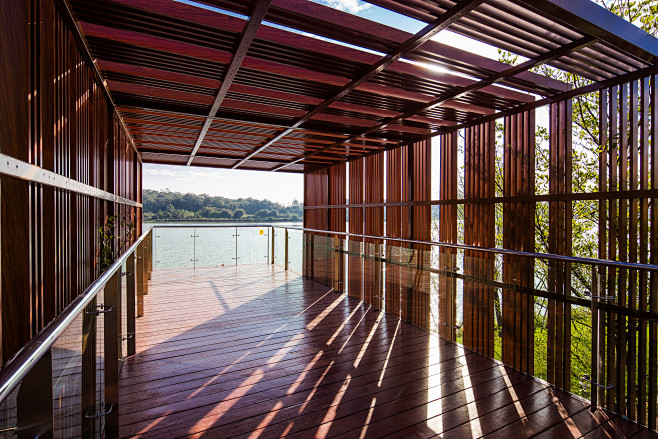 佛山中海山语湖现代自然鸟瞰滨水栈桥滨水挑台廊架植物景观设计sed新