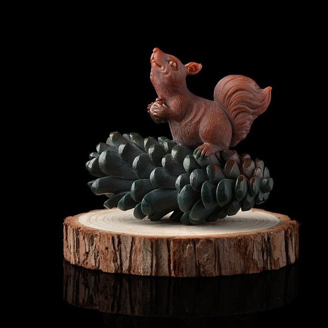 小松鼠魏兴斌作品玉雕界