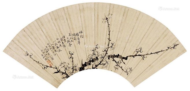 方婉仪——《梅花》水墨纸本 扇面欣赏 | 方婉仪(1732~1779)一作畹仪