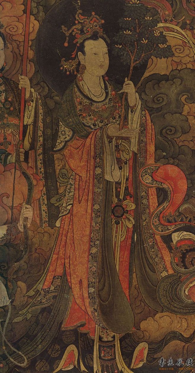 帝释梵天图北墙西侧从东往西诸天排列顺序是帝释天北方多闻天王西方