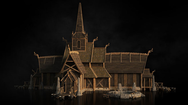 超大原始部落维京人北欧风房屋庙宇商铺3d模型素材3d2021053101淘宝网