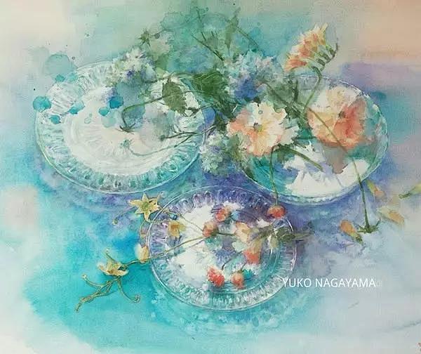 永山裕子静物樱花水彩画教程