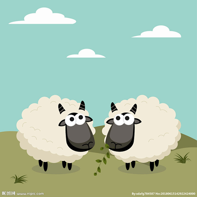 可爱的卡通羊