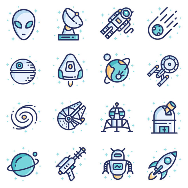 星际宇宙外星人飞船星球科技感图标icon飞行员ui界面设计素材psd淘宝