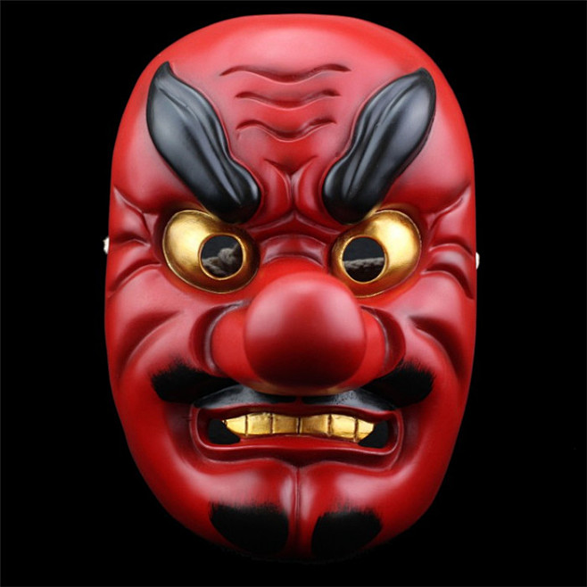 万圣节恐怖日本传统能剧天狗面具能面武士舞会男士cos般若动漫淘宝网