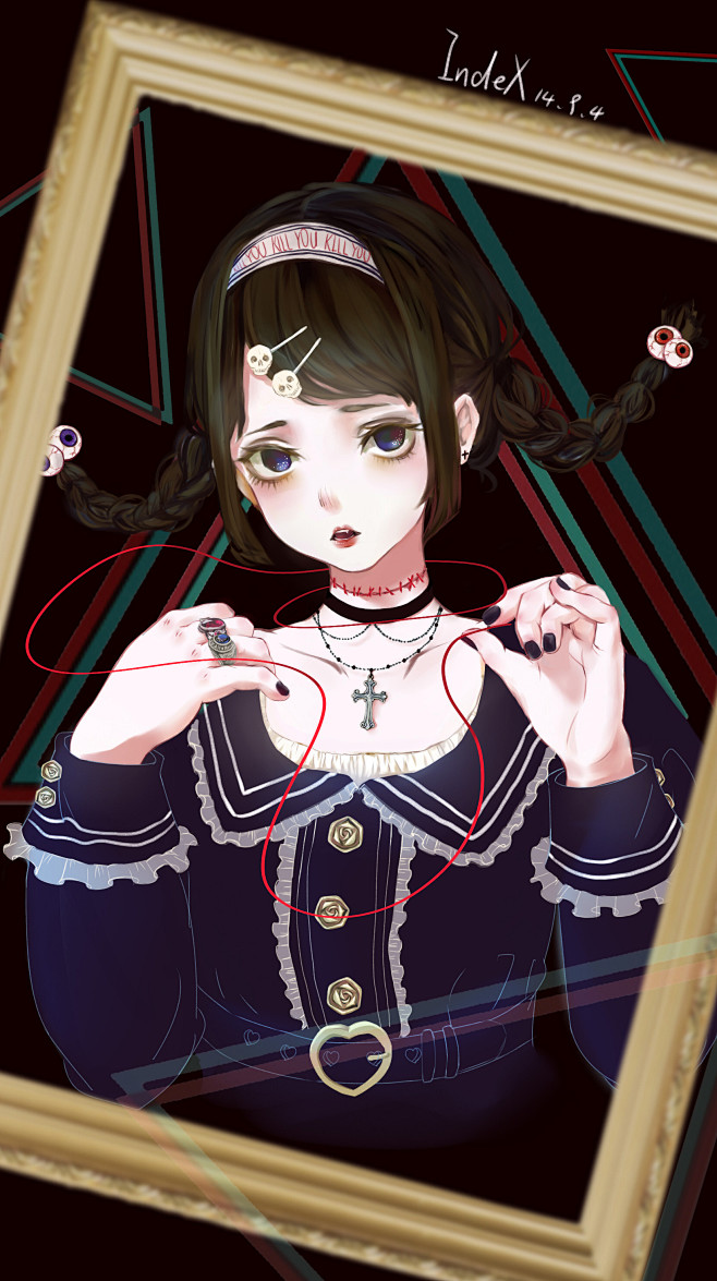 卡通手机壁纸少女原宿插画设计高清动漫日系韩系背景锁屏搞怪欧美平铺