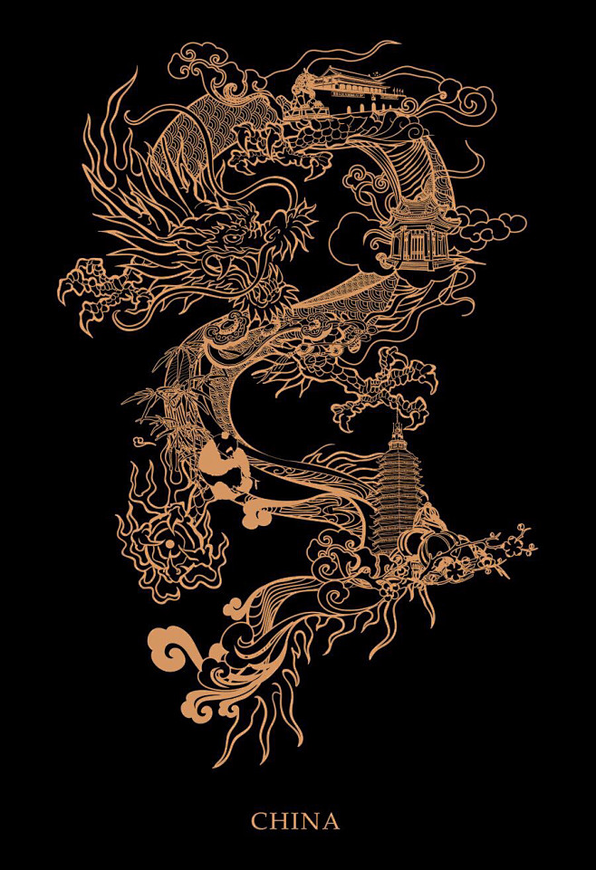 溪边小径从薛定谔的鼠97转采于2021-04-03 02:59:31插画 中国龙纹饰