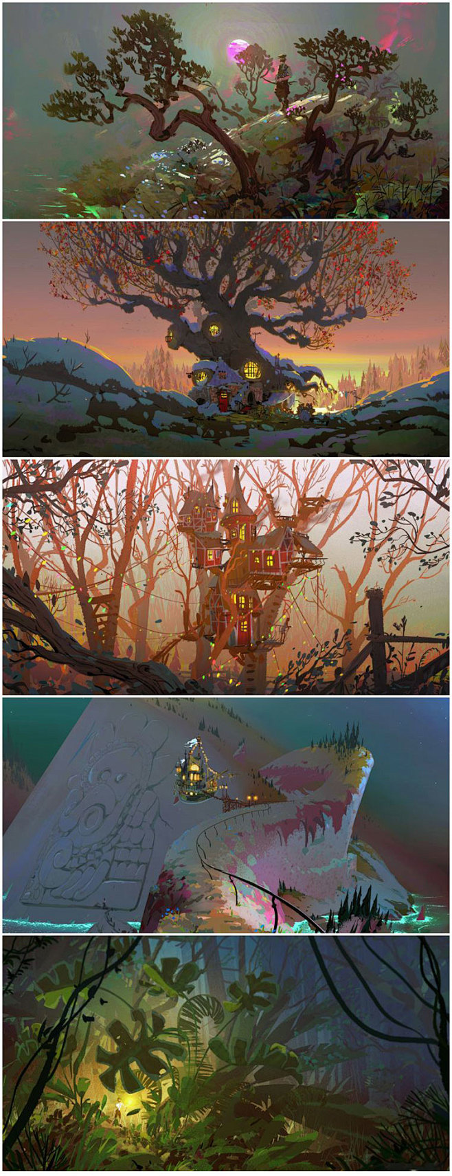 304卡通动画场景气氛素材游戏色彩色块速涂绘画临摹参考淘宝网