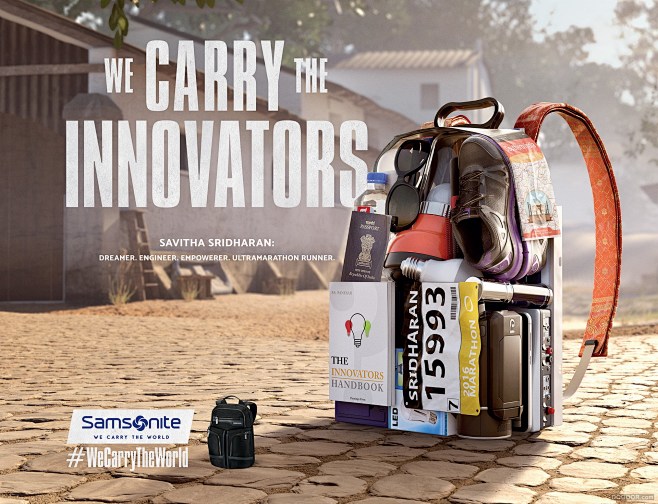 samsonite新秀丽箱包创意海报设计我们承载世界