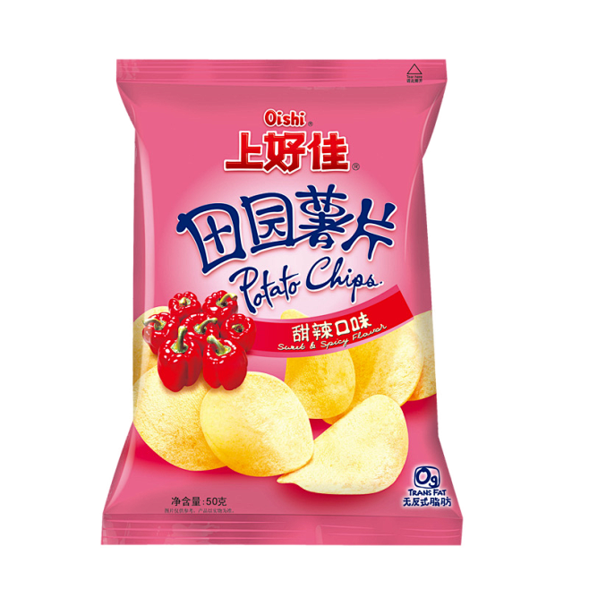 上好佳田园薯片甜辣口味50克