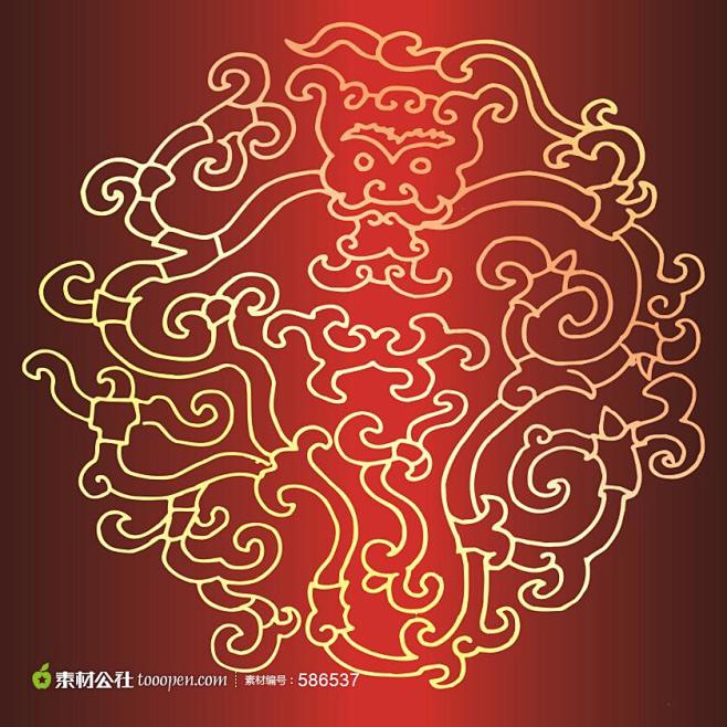 中国传统龙纹祥云吉祥图案