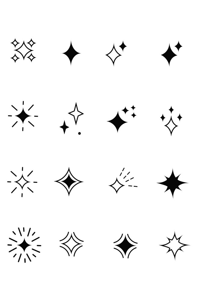 时尚潮流画面装饰发光星星闪光符号免扣元素众图网