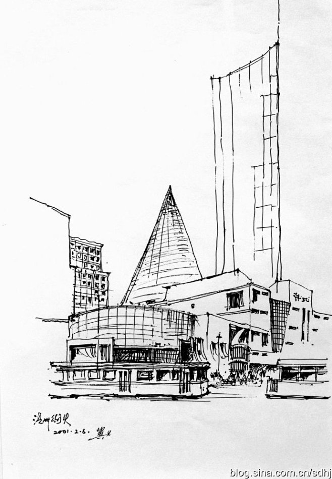 高冀生钢笔建筑速写画展