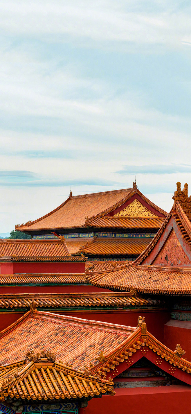 故宫屋檐屋顶瓦片红墙天空