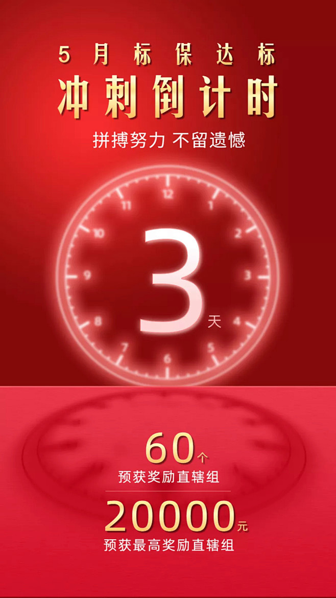 月底冲刺业绩激励倒计时手机海报