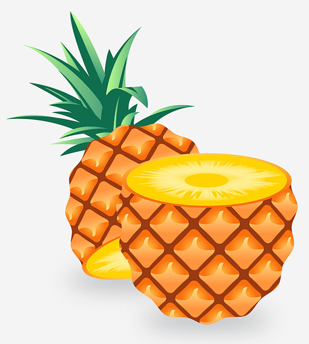 切开半边矢量菠萝