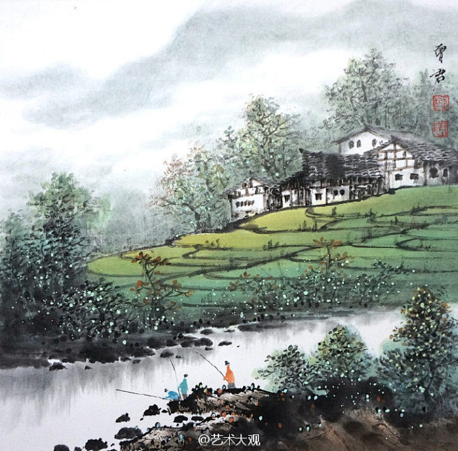 曾君国画山水作品曾君祖籍福建漳州1965年生于四川成都中国墨彩古镇