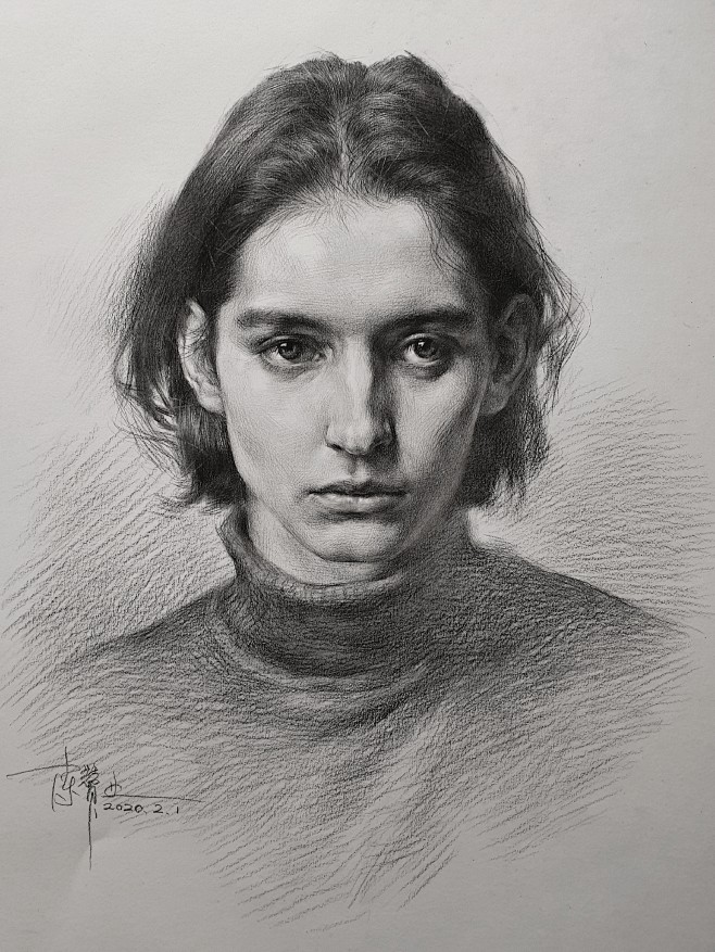 人物素描作者陈赞业素描