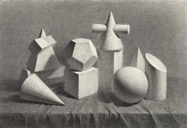 匡鹏智素描几何体教学画法步骤范画素描图片素描几何体学画画网国内最