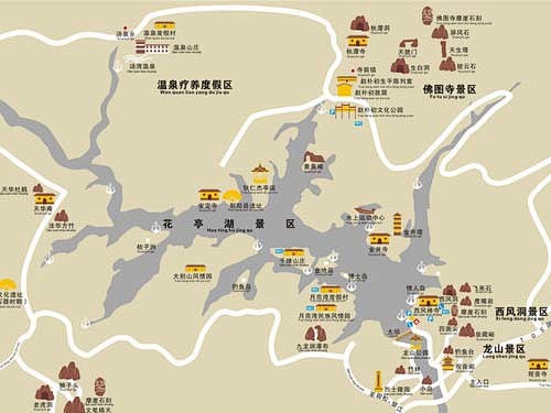 花亭湖地图图片