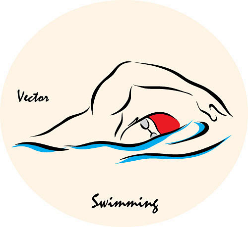 游泳运动员插画图片