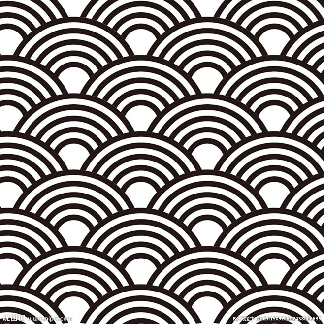 水纹鱼鳞纹波浪纹