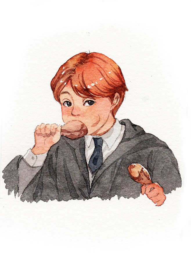 哈利波特 harry potter 罗恩赫敏_xiao晶儿__插画师作品_涂鸦王国gr