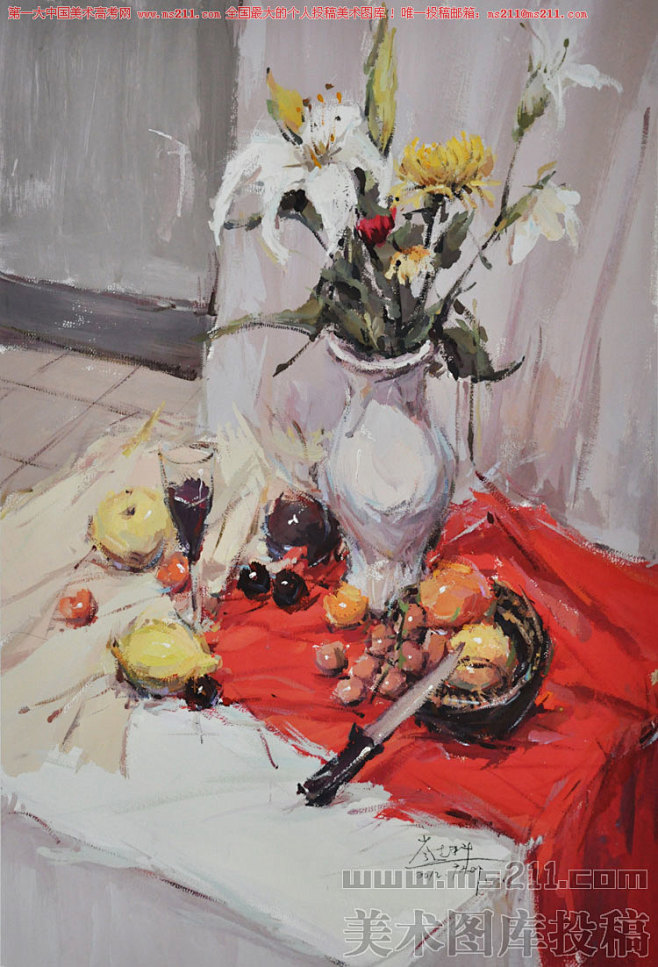 广州美术学院油画系岑志科水粉静物美术高考投稿作品2013041306