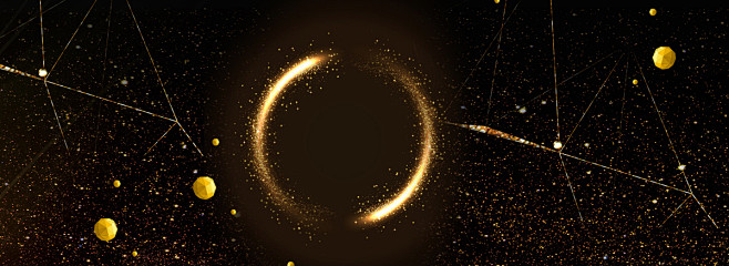 时尚大气黑金黑色背景banner背景图片素材