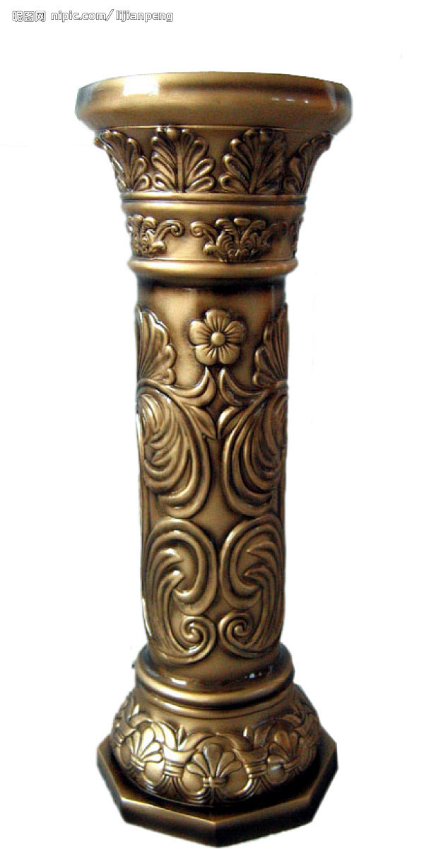 psd经典欧式铜色柱子