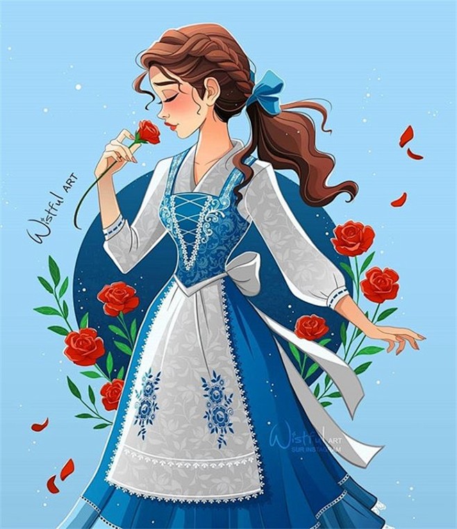 12款迪士尼公主插画作品