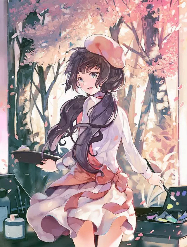 18:28:42带贝雷帽的萌妹子二次元宝藏奶绿装芒同采自mp