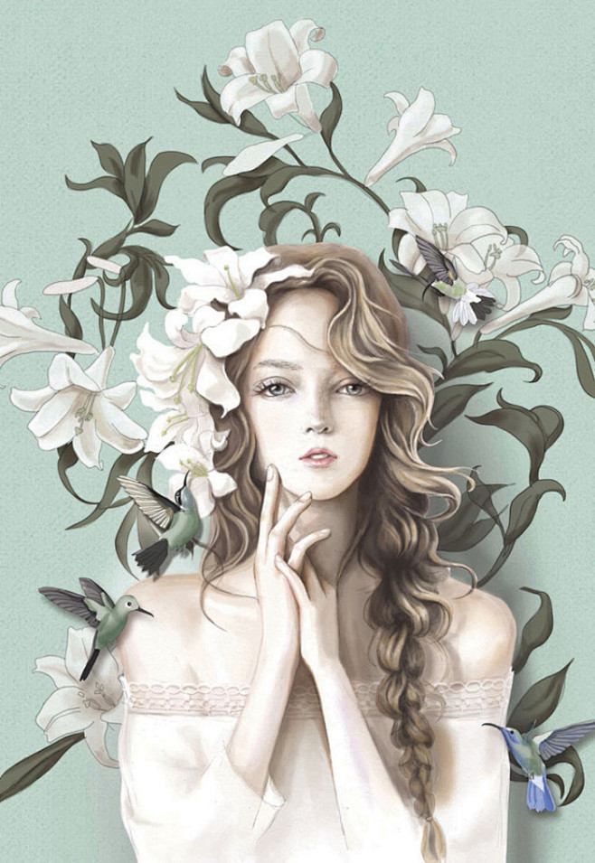 人物素描铅笔画彩绘手绘插画艺术彩铅水彩漫画草图唯美好看个性创意