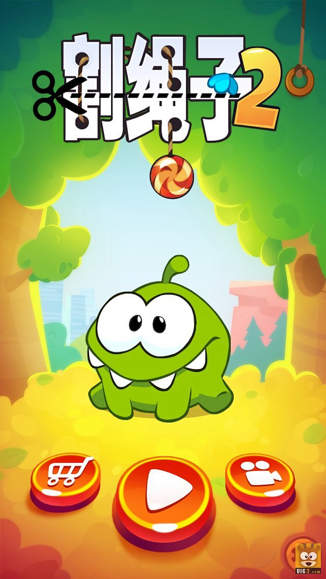 q版青蛙割绳子游戏ui游戏cutrope2界面