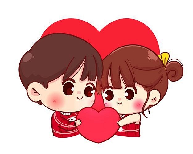 loverscoupleholdingreadhearttogetherhappyvalentinecartoon
