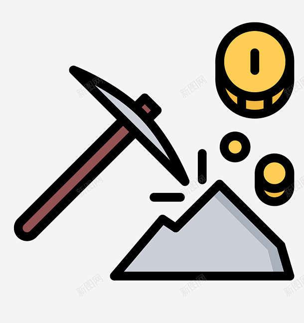 挖矿狂野西部图标高清素材可爱戏剧化挖矿暴富沙漠狂野西部图标简单