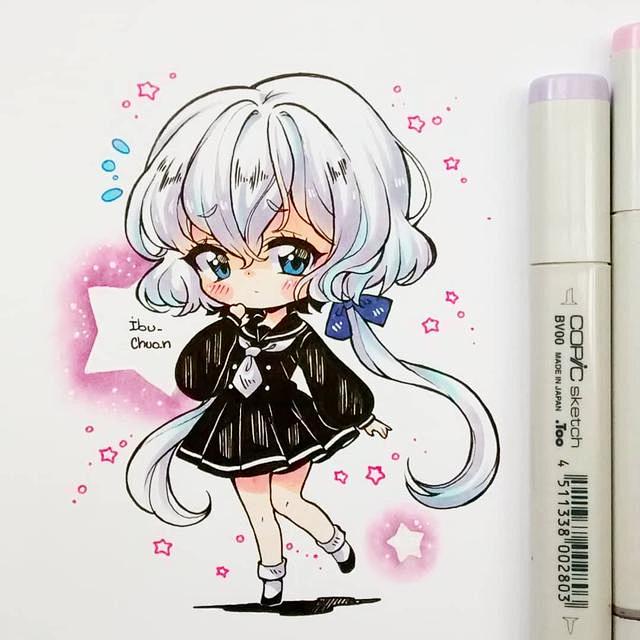 00:52:58萌 ,马克笔q版人物女孩手绘m漫画素材edith3同采自m