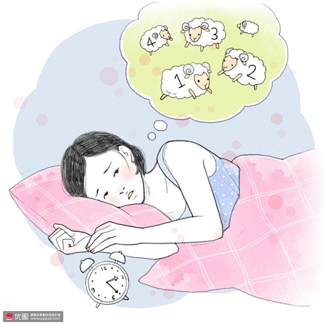 失眠无法入睡精神疾病健康医疗插画医疗保健素材下载优图网uppsd