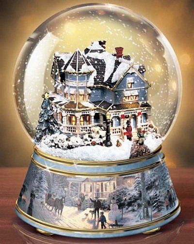 雪景球玻璃球雪花玻璃球水晶球