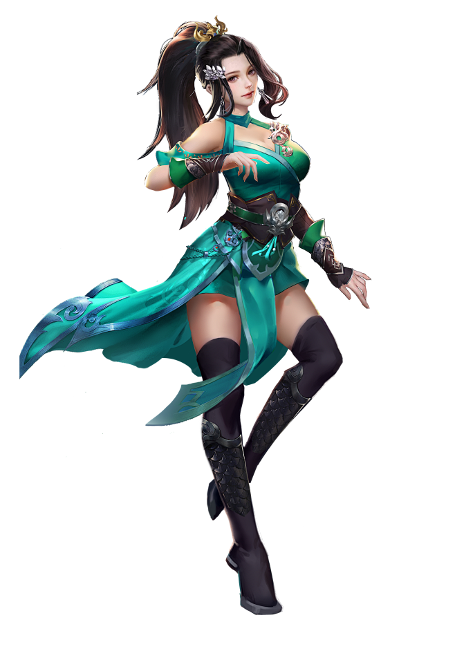 仙侠人物武侠原画高模型剑客法师女男立绘美宣游戏人物免扣打斗场景