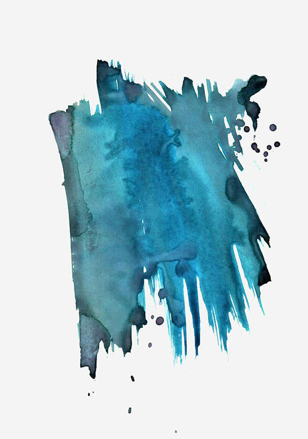 蓝色渐变中国风泼墨背景png免抠素材图宝宝