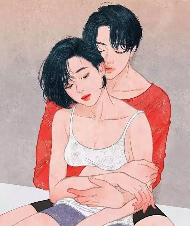 表现男女亲密关系的插画有很多不过名为zipcy梁世恩的韩国首尔画家的
